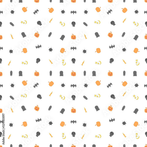 Fototapeta Naklejka Na Ścianę i Meble -  Seamless halloween pattern. Doodle vector halloween background