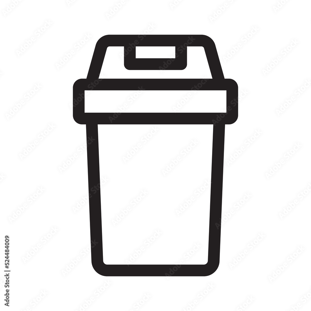 Trash can outline icon. Trash bin illustration Trash can outline icon. Trash bin illustration