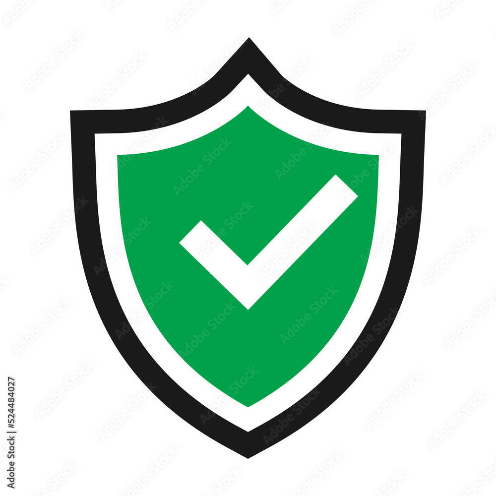 Protection, security or Safe icon. Shield Check Mark illustration Protection, security or Safe icon. Shield Check Mark illustration