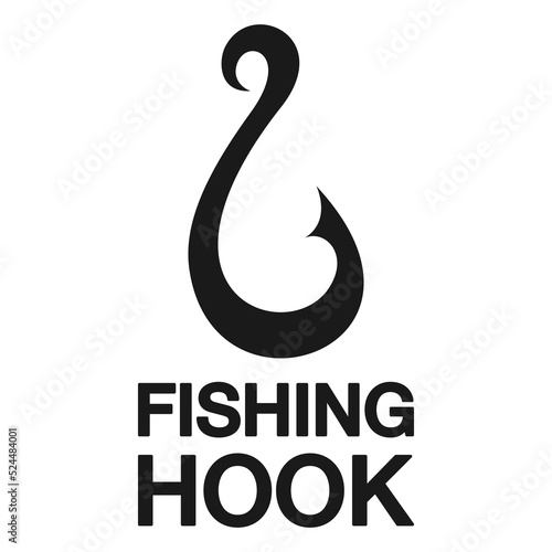 Fototapeta Naklejka Na Ścianę i Meble -  Fishhook or fishing hook logo. Fishing equipment illustration