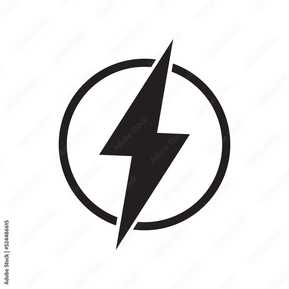 Lightning isolated vector icon. Electric bolt flash icon. Power energy symbol. Thunder icon. Circle concept Lightning isolated vector icon. Electric bolt flash icon. Power energy symbol. Thunder icon. Circle concept