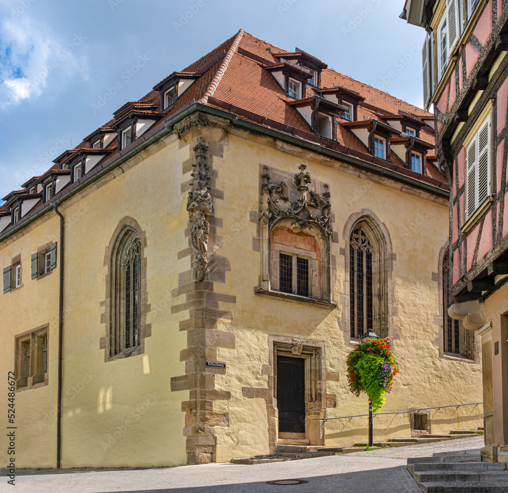 Building details in the old town of Tübingen. Baden Wuerttemberg, Germany, Europe