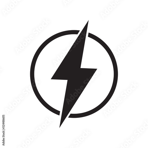 Lightning isolated vector icon. Electric bolt flash icon. Power energy symbol. Thunder icon. Circle concept