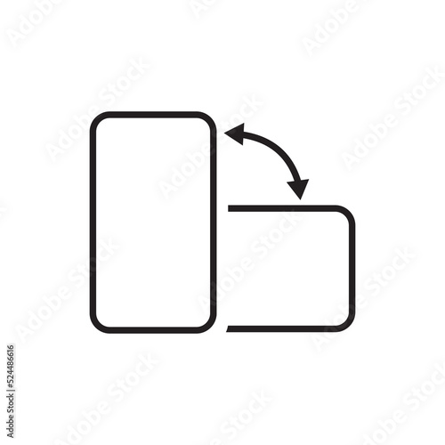 mobile phone rotation line icon on white  background