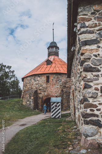 Round tower in the fortress of Korela in Russia