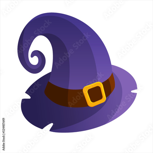 A big purple halloween witch hat with a brooch