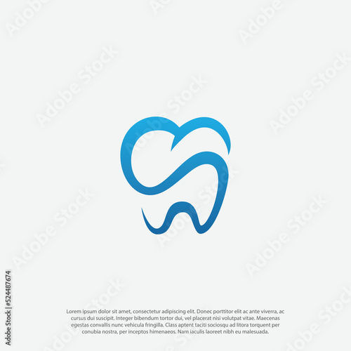 tooth logo vector in letter S shape