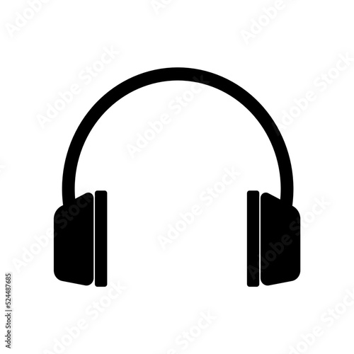 Headphone icon isolated on white background, flat icon for apps and websites, vector illustration