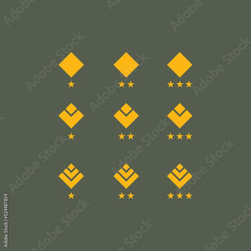 simple military digital badge rank logo Icon templates. Badge logo Vector