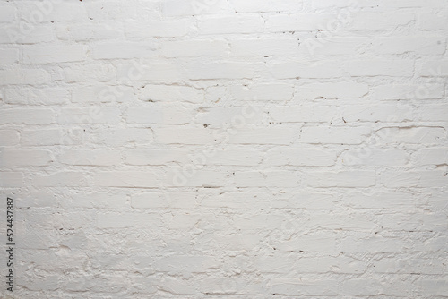 Vintage white brick wall texture for design. Panoramic background for your text or image.