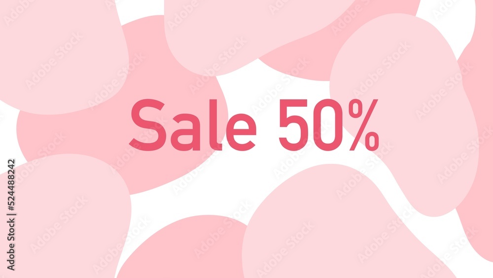 Banner sale 50%. Circles on a white background Banner sale 50%. Circles on a white background