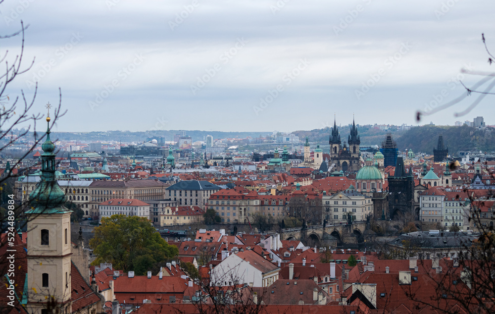 Prague cityscape from the hill