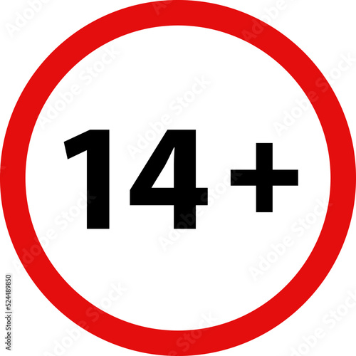 Restriction sign for ages 14 and up