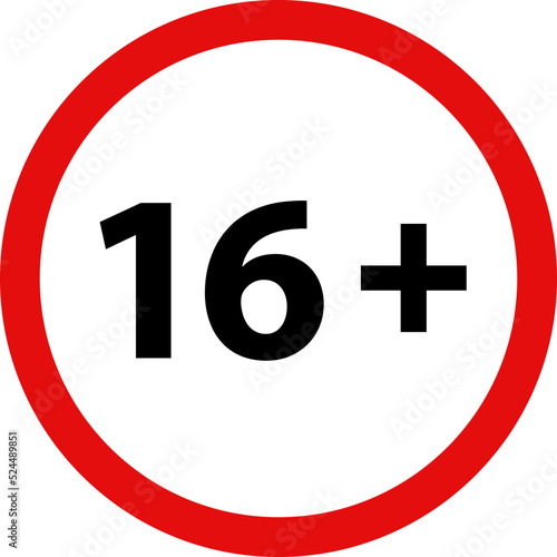 Restriction sign for ages 16 and up