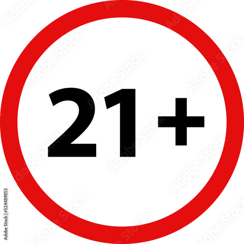 Restriction sign for ages 21 and up
