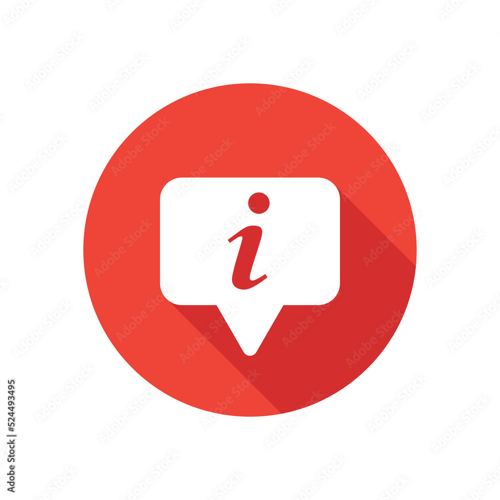 Button circle with info icon in red color. Vector illustration. Button circle with info icon in red color. Vector illustration.