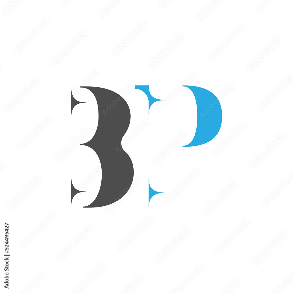 Fototapeta premium Initial BP logo designed with Letter B and P in vector Design.