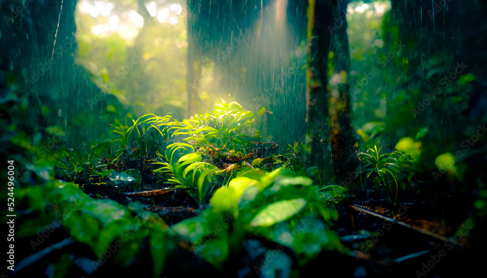 Obraz premium The Amazon rainforest 3D illustration
