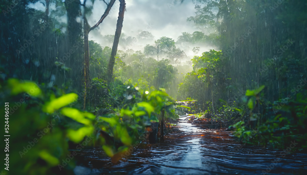 Obraz premium The Amazon rainforest 3D illustration