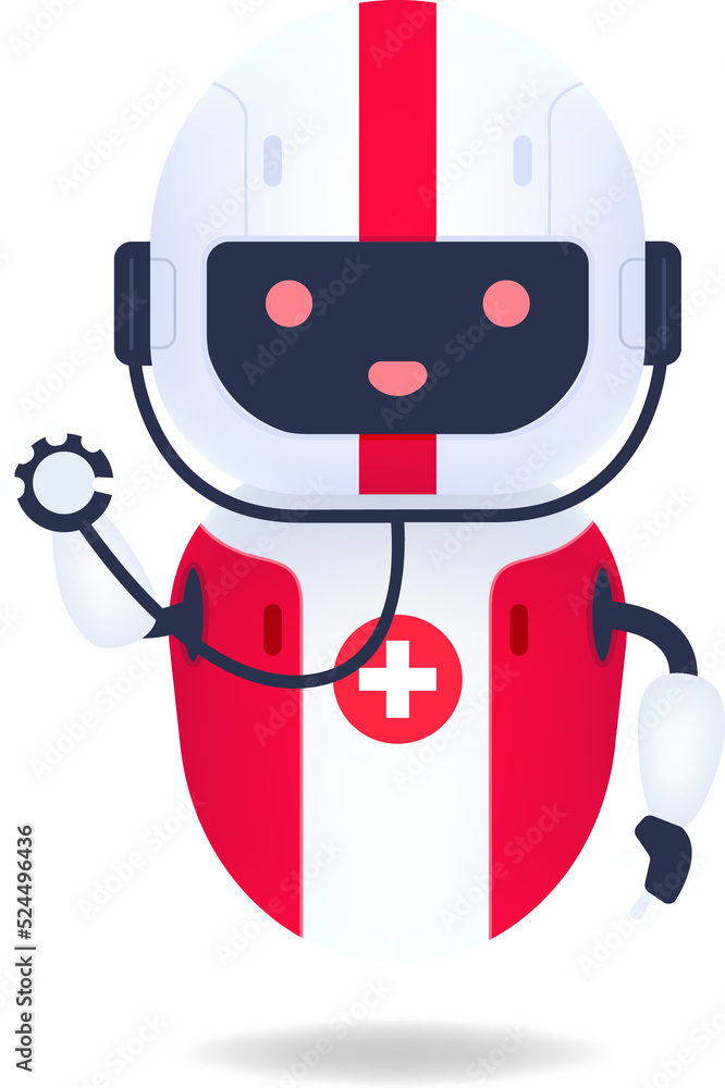 Medical friendly android robot with stethoscope. Robot doctor concept. Medical friendly android robot with stethoscope. Robot doctor concept.