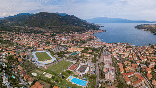 Italy, August 2022: panoramic view of Salò on Lake Garda in the province of Brescia, Lombardy © cristian