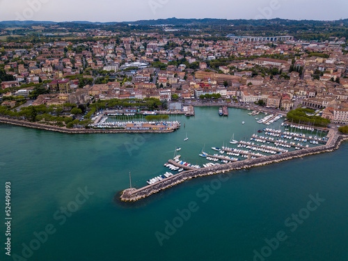 Italy, August 2022: panoramic view of Desenzano del Garda in the province of Brescia Lombardy