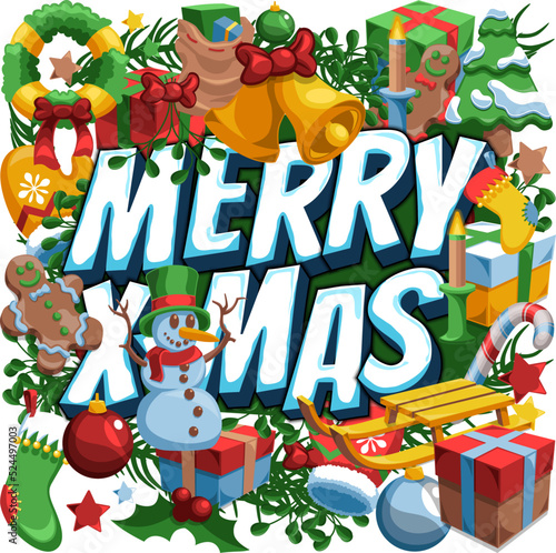 Christmas yuletide Themed Vector Ornaments Mega Pack Collection