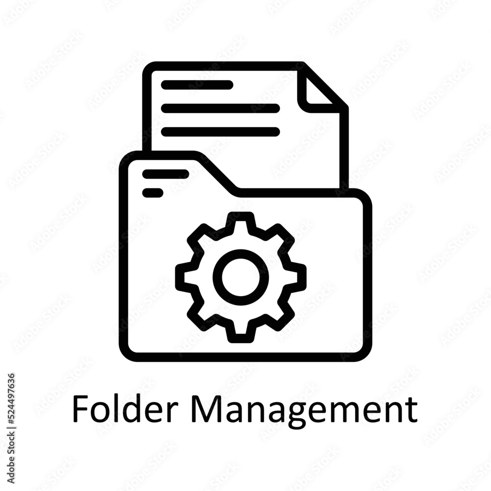 Folder Management vector Outline Icon Design illustration on White background. EPS 10 File Folder Management vector Outline Icon Design illustration on White background. EPS 10 File