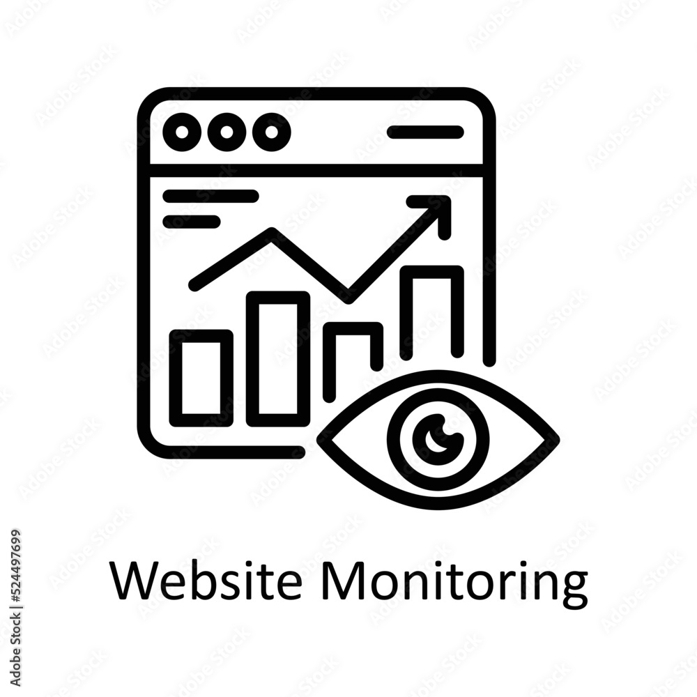 Website Monitoring vector Outline Icon Design illustration on White background. EPS 10 File Website Monitoring vector Outline Icon Design illustration on White background. EPS 10 File