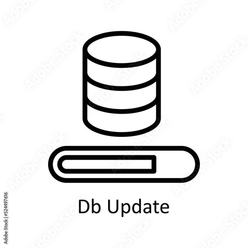 Db Update vector Outline Icon Design illustration on White background. EPS 10 File