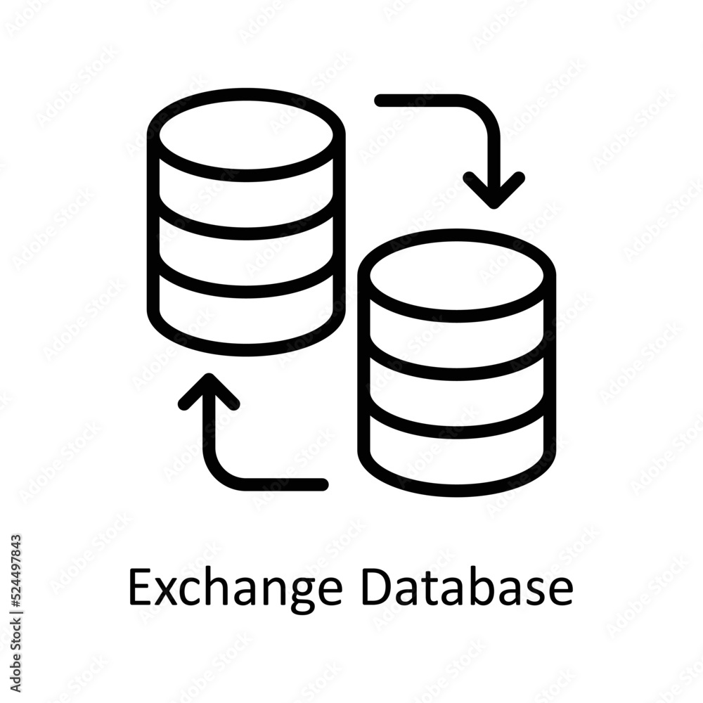 Exchange Database vector Outline Icon Design illustration on White background. EPS 10 File Exchange Database vector Outline Icon Design illustration on White background. EPS 10 File
