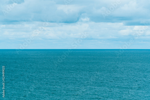 View of the sea and the horizon from a high position in the summer