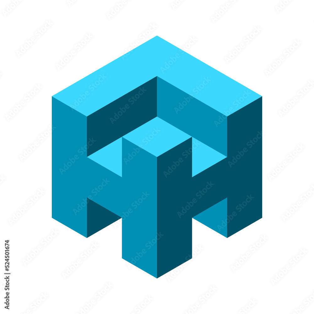 Blue letter H cube logo template. Architecture, construction, building concept. Two letters H, letter L. Geometric isometric square box. Hall and terrace structure. Vector illustration, 3D, clip art. Blue letter H cube logo template. Architecture, construction, building concept. Two letters H, letter L. Geometric isometric square box. Hall and terrace structure. Vector illustration, 3D, clip art.