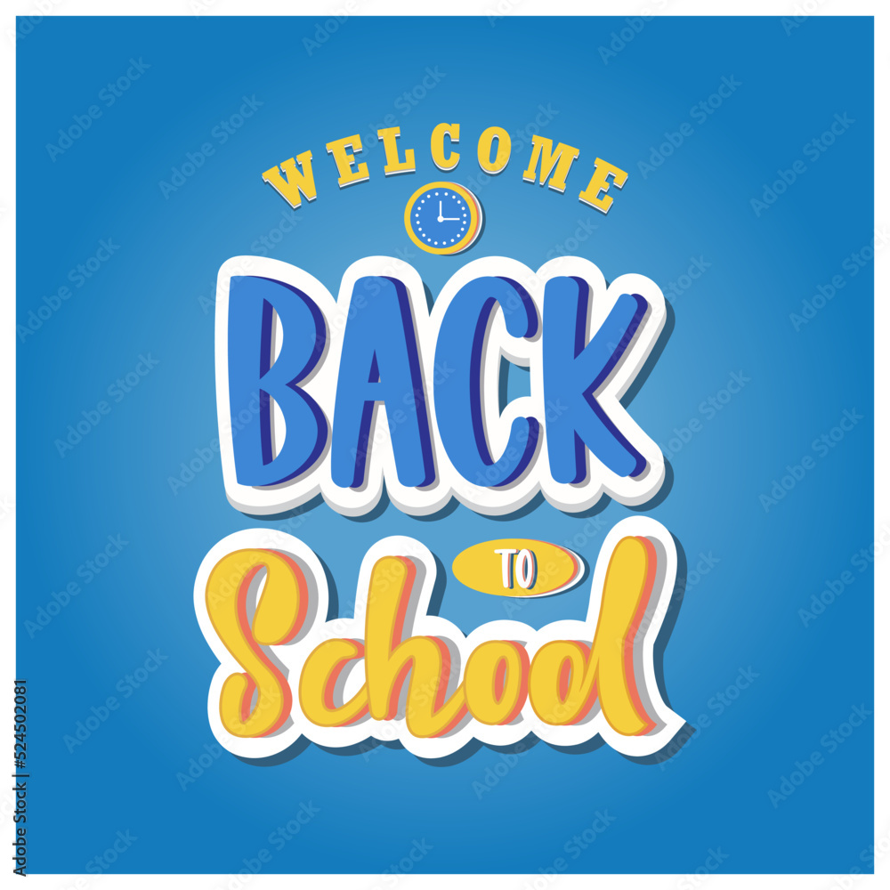 Back to school editable text effect typography vector illustration colorful modern and school items elements decoration background.
