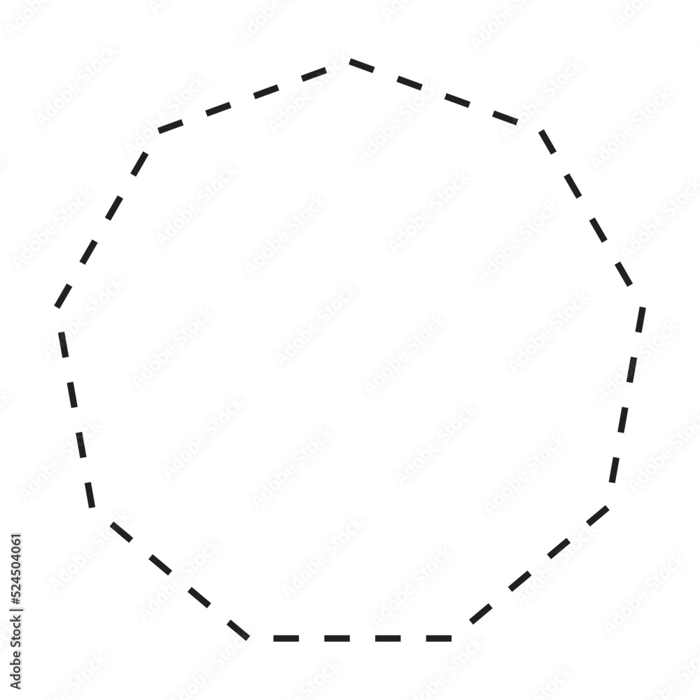 Nonagon shape dashed symbol vector icon for creative graphic design ui element in a pictogram illustration Nonagon shape dashed symbol vector icon for creative graphic design ui element in a pictogram illustration