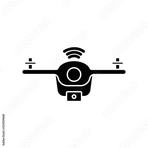 Drone icon. icon related to technology. smart device. drone with signal. glyph icon style, solid. Simple design editable