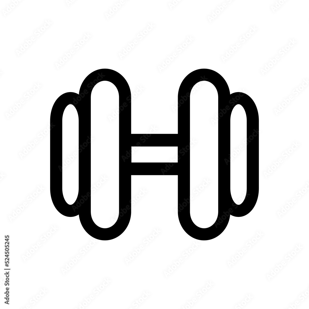 Dumbbell icon vector illustration on white background. Dumbbell icon vector illustration on white background.