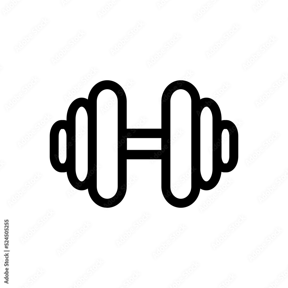 Dumbbell icon vector illustration on white background. Dumbbell icon vector illustration on white background.