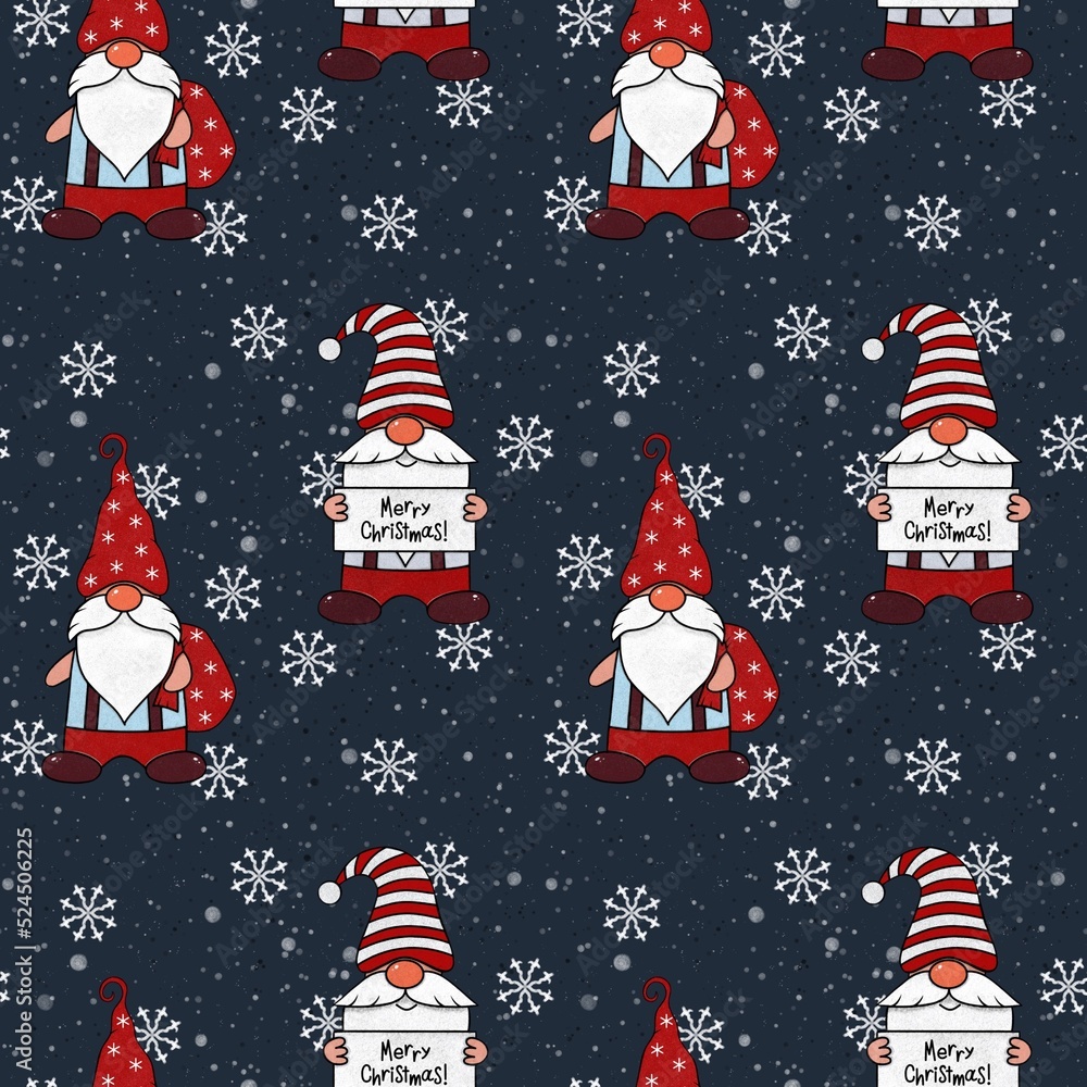 Scandinavian Santa Seamless Christmas Pattern Scandinavian Santa Seamless Christmas Pattern