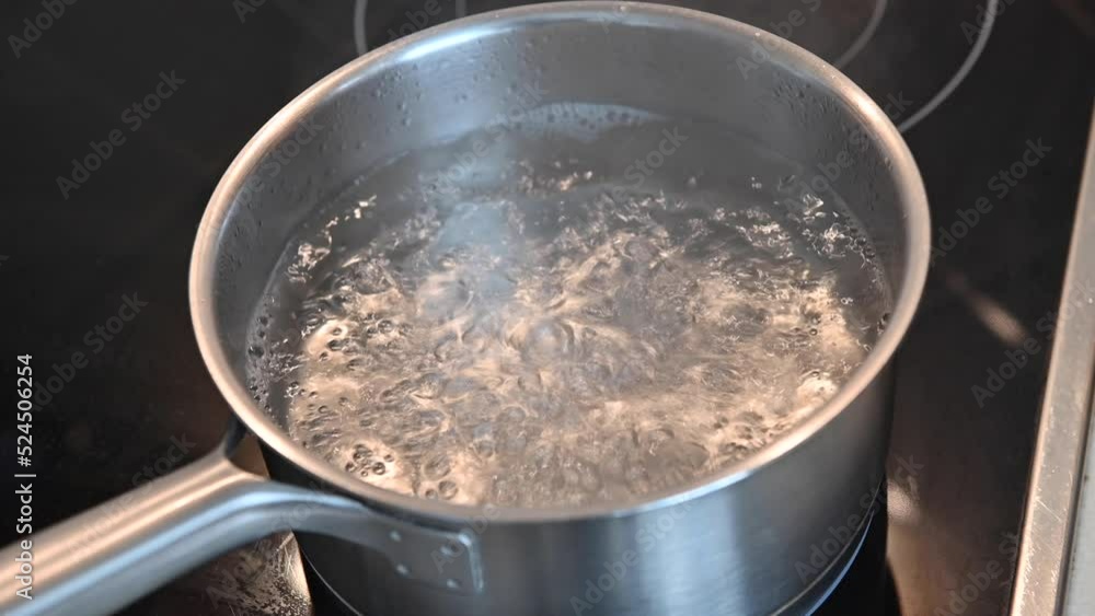 4K Closeup in pot of boiling water 4K Closeup in pot of boiling water