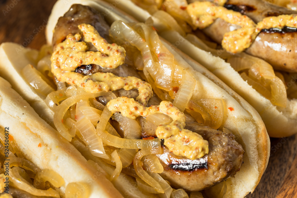 Homemade Beer Bratwursts with Onions Homemade Beer Bratwursts with Onions