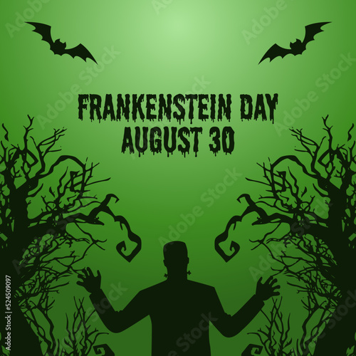 vector graphic of frankenstein day good for frankenstein day celebration. flat design. flyer design.flat illustration.