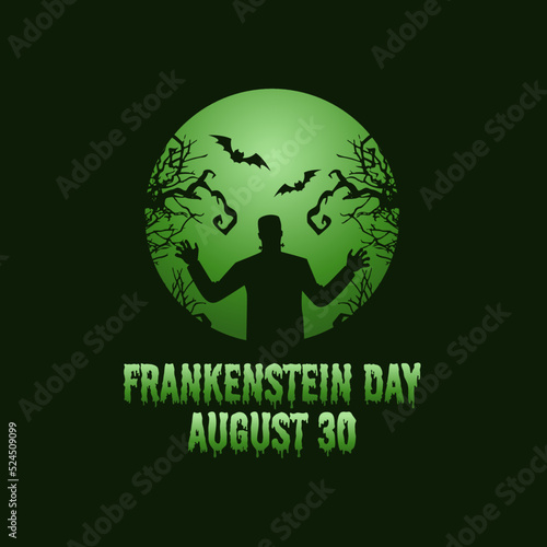 vector graphic of frankenstein day good for frankenstein day celebration. flat design. flyer design.flat illustration.