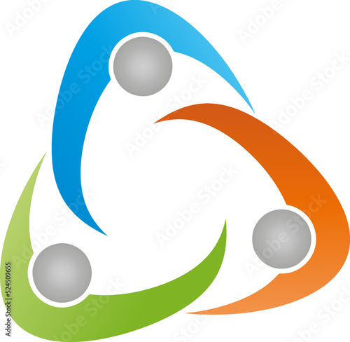 Drei Personen Zusammen, Team, Familie, Logo