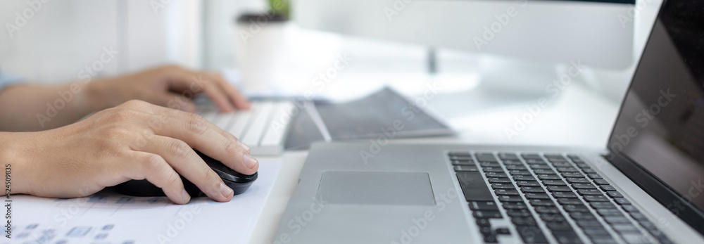 Professional development programmers are sit on a desk with work equipment such as: computer-laptop-tablet. for working in programming or writing code on website, HTML, javascript, Software. Professional development programmers are sit on a desk with work equipment such as: computer-laptop-tablet. for working in programming or writing code on website, HTML, javascript, Software.