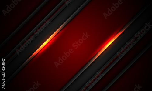 Abstract grey stripe slash orange light on deep red design modern futuristic background vector
