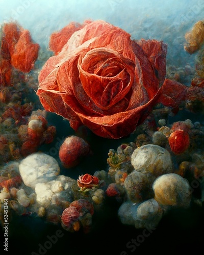 red rose  digital painting