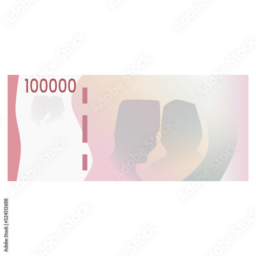 Vector Indonesian rupiah currency, new issue, nominal 100000, 2022 emission year