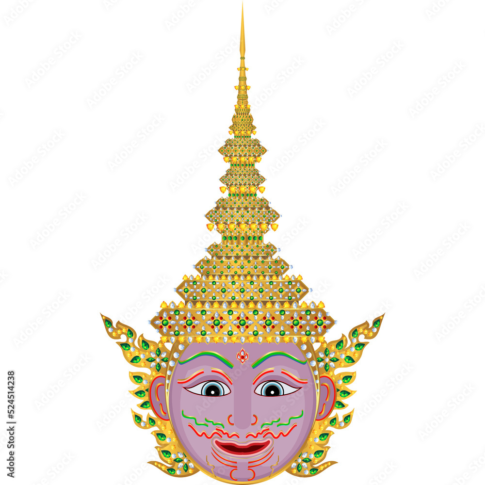 Obraz premium Khon, masked dance drama in Thailand