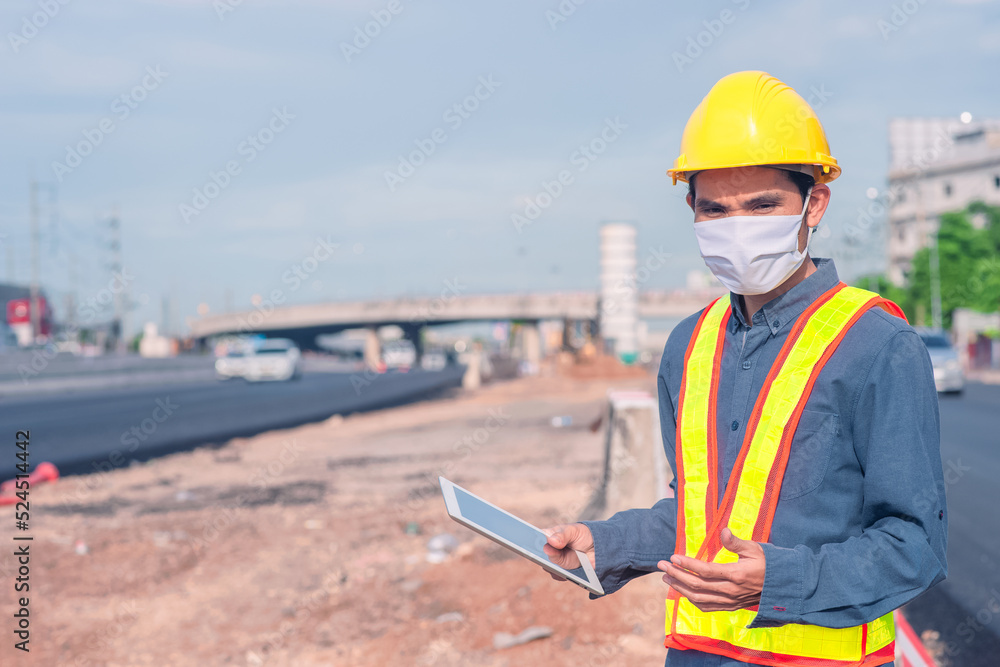 Asian Engineer construction are worker employee working by safety control helmet on site building Asian Engineer construction are worker employee working by safety control helmet on site building